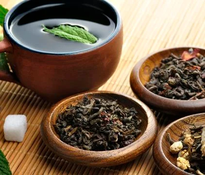 Loose green tea Stock Photos
