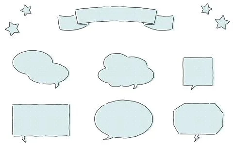 Loose handwriting style speech bubble set Stock Illustration