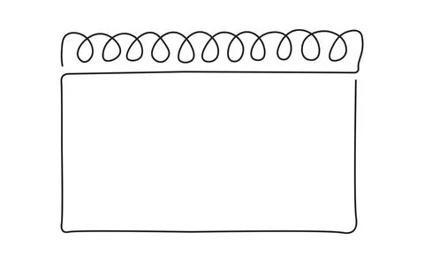Loose-leaf calendar continuous line drawing. Organizer concept. Leap year Stock Illustration