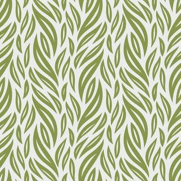Loose Leaves - Seamless Pattern (Green, White) Stock Illustration