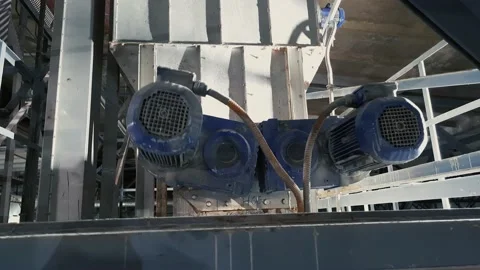 Loose, poorly fixed engine running in a production plant Stock Footage 163899498