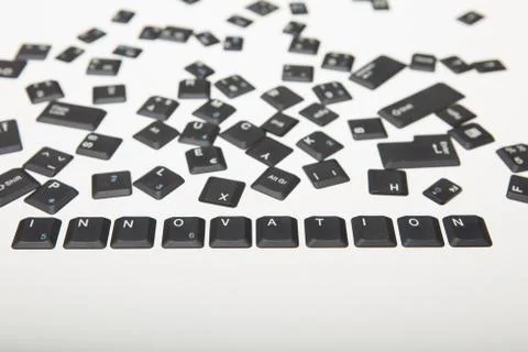 Loose scattered alphanumeric key covers Stock Photos
