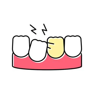 Loose tooth color icon vector illustration Stock Illustration