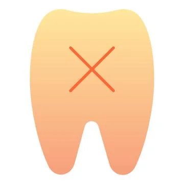 Loose tooth flat icon. Missing tooth color icons in trendy flat style. Dentistry 스톡 일러스트