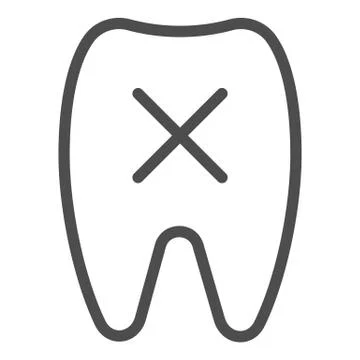 Loose tooth line icon. Missing tooth vector illustration isolated on white 스톡 일러스트