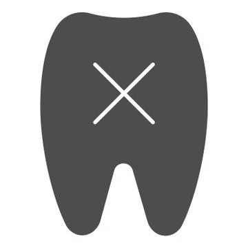 Loose tooth solid icon. Missing tooth vector illustration isolated on white Stock Illustration