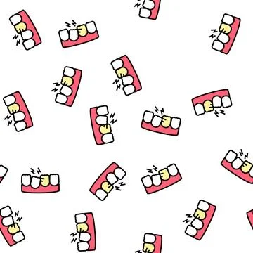 Loose tooth vector seamless pattern Illustrazione stock