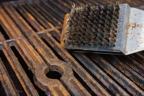 Loose Wire Bristles Grill Surface Hazard Stock Photos