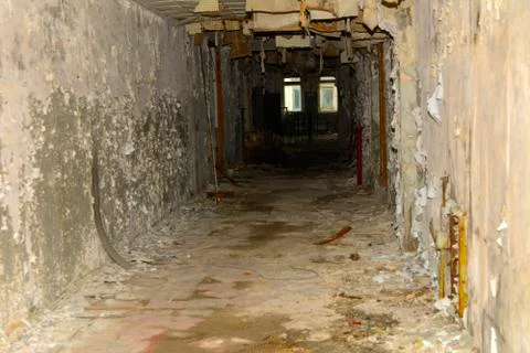 The looted command post of the secret military unit of the PRO of the USSR. D Stock Photos