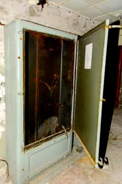 The looted command post of the secret military unit of the PRO of the USSR. D Stock Photos