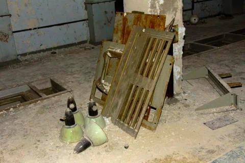 The looted command post of the secret military unit of the PRO of the USSR. D Stock Photos
