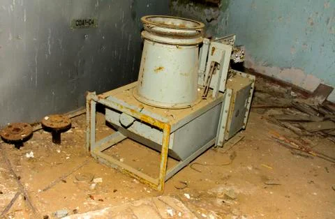 The looted command post of the secret military unit of the PRO of the USSR. D Stock Photos