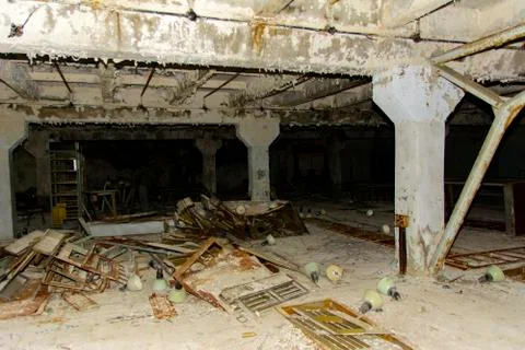 The looted command post of the secret military unit of the PRO of the USSR. D Stock Photos