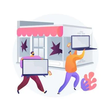 Looting abstract concept vector illustration. Stock Illustration