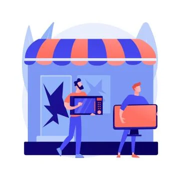 Looting abstract concept vector illustration. Stock Illustration