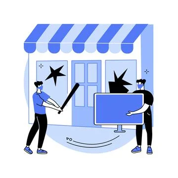 Looting abstract concept vector illustration. Stock Illustration