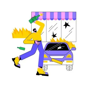 Looting abstract concept vector illustration. Stock Illustration