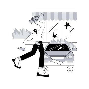 Looting abstract concept vector illustration. Stock Illustration