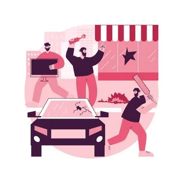 Looting abstract concept vector illustration. Stock Illustration