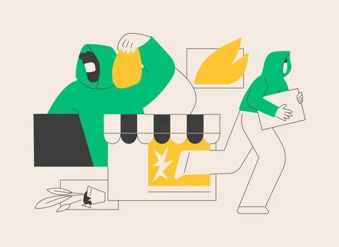 Looting abstract concept vector illustration. Stock Illustration