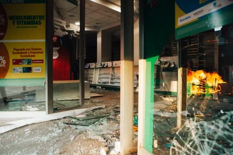 Looting in Chile Stock Photos