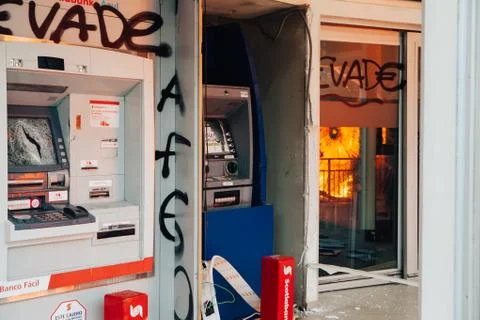 Looting in Chile Stock Photos