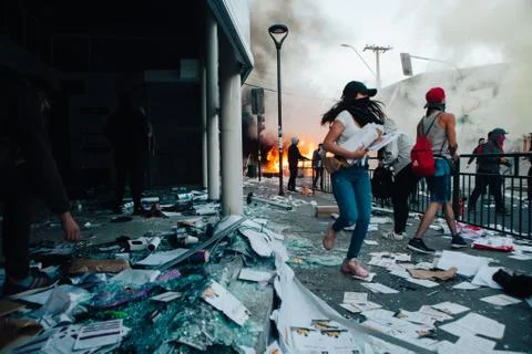 Looting in Chile Stock Photos