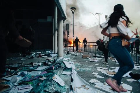 Looting in Chile Stock Photos