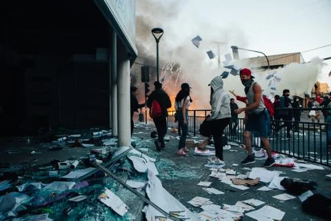 Looting in Chile Stock Photos
