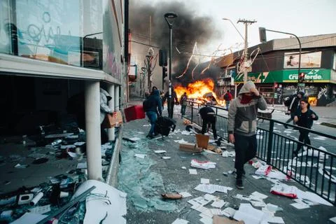 Looting in Chile Stock Photos