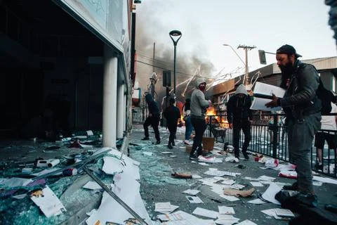 Looting in Chile Stock Photos