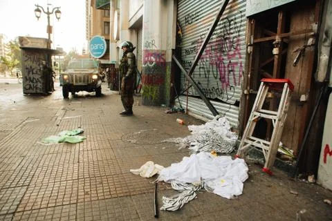 Looting in Chile Stock Photos