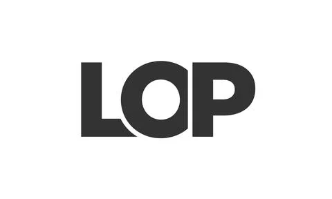 LOP logo design template with strong and modern bold text. Initial based ve.. Stock Illustration