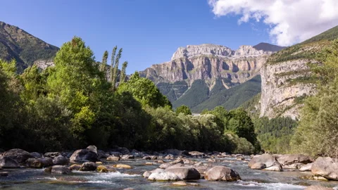 Lopable timelapse of clouds passing over monte pedido mountains Stock Footage 160761801