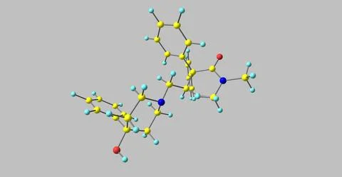Loperamide molecular structure isolated on grey Stock Illustration