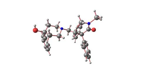 Loperamide molecular structure isolated on white Illustrazione stock