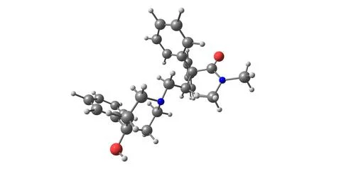 Loperamide molecular structure isolated on white Illustrazione stock