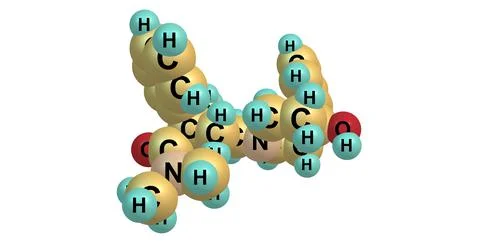 Loperamide molecular structure isolated on white Illustrazione stock