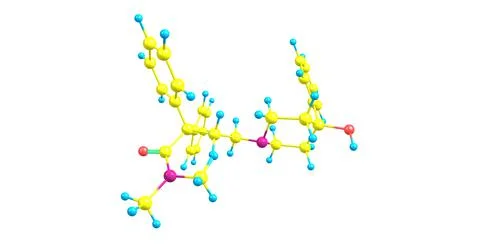 Loperamide molecular structure isolated on white Stock Illustration