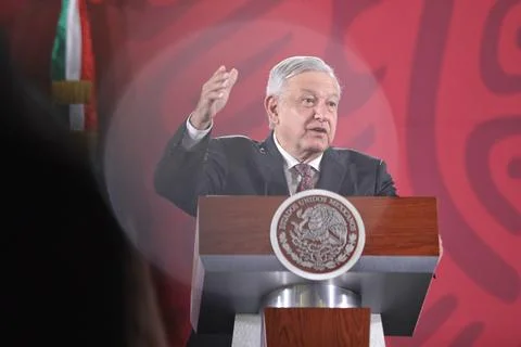 Lopez Obrador comments National Guard behaviour towards migrants, Mexico City -  Stock Photos