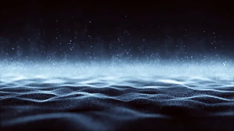 Lopping waves with particles motion background Видео 229849009