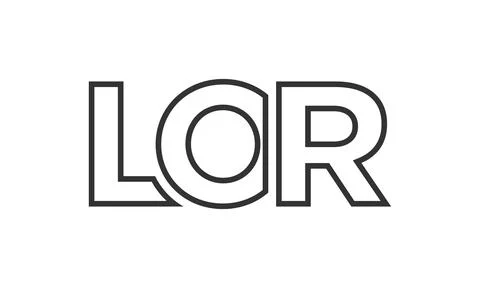 LOR logo design template with strong and modern bold text. Initial based ve.. 库存插图