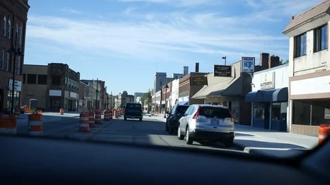 Lorain, Ohio - Circa September 14, 2019 - Driving in downtown Lorain ohio Stock Footage 116038127