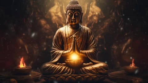 Lord Buddh statue Video stock 271347441