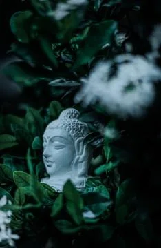 Lord Buddha Face statue 스톡 사진