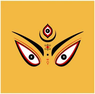 Lord Durga face illustration. Stock Illustration