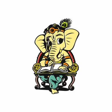 Lord ganesh vector illustration. Stock Illustration