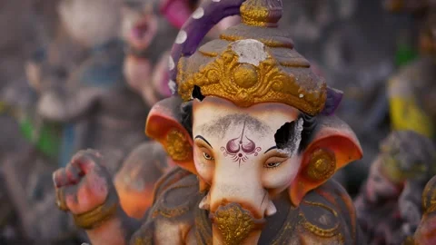 Lord Ganesha Statue Portrait Representing Wisdom and Prosperity Stock Footage 326360859