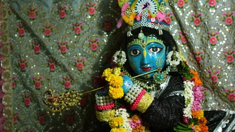 Lord Krishna Statue Inside Madan Mohan Temple Vrindavan Stock Footage 321025498