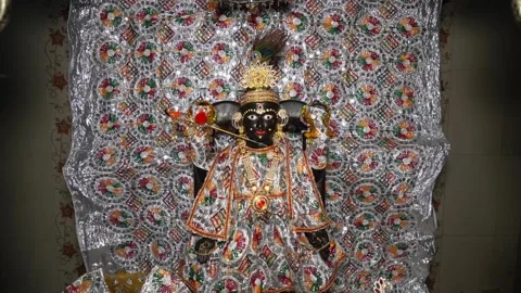 Lord Krishna Statue in temple, Hindu temple, Indian spiritual culture 스톡 동영상 228063282
